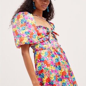 For Love and Lemons Merrill Puff Sleeve Mini Dress